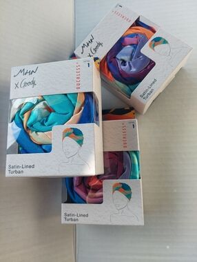 3 New In PACKAGE Morgan Harper Nichols MHN X Goody Ouchless Satin Turban Scarf